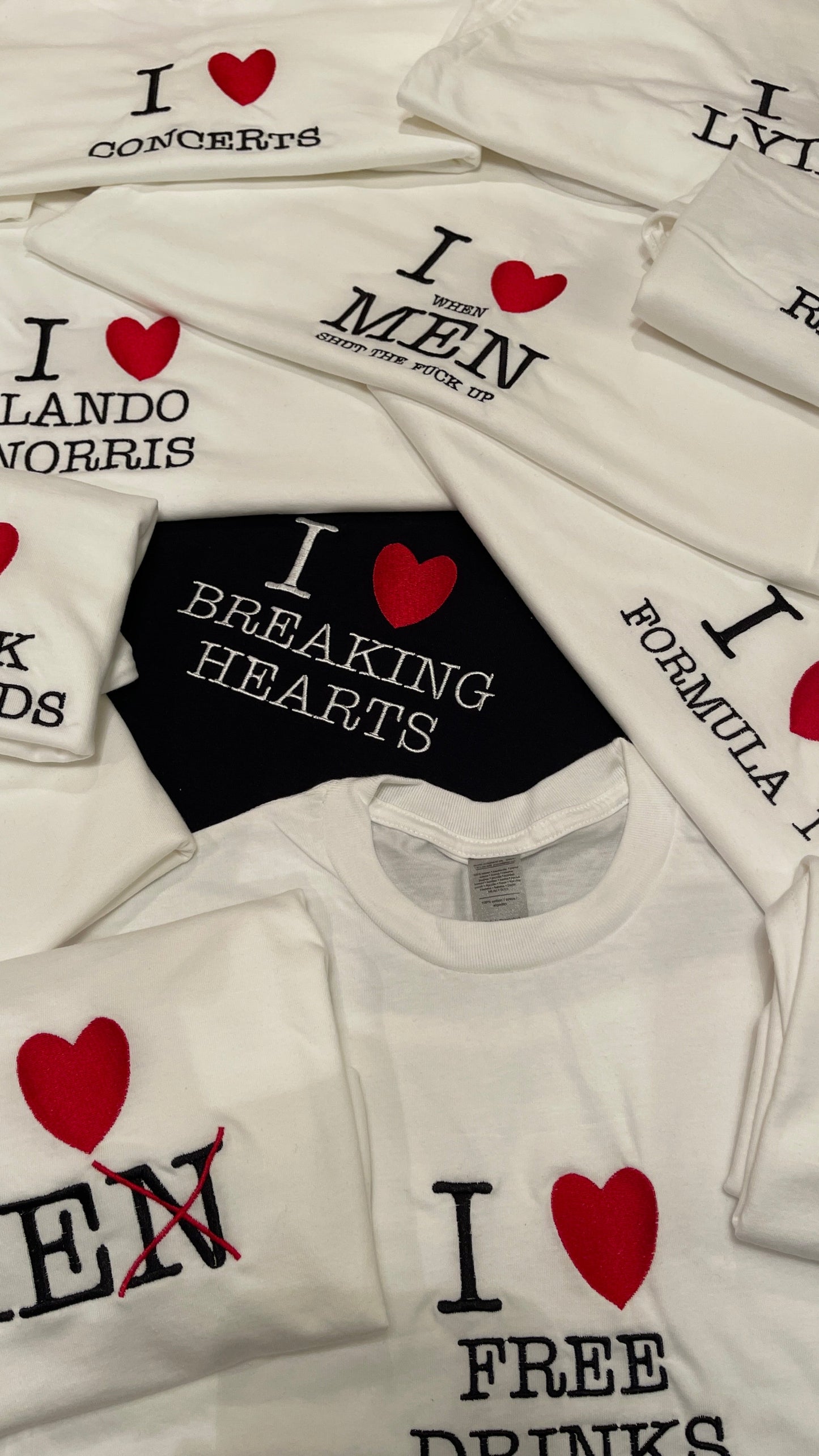 I ❤️ Free Drinks Embroidered T-shirt