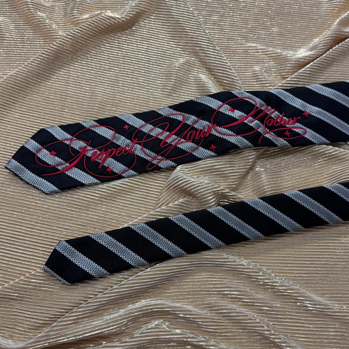 Respect your mother Pre-made Embroidered Tie