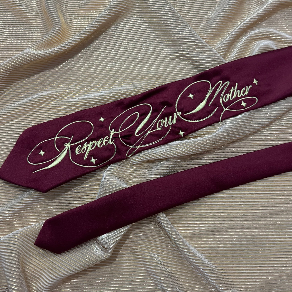 Respect Your Mother Pre-made Embroidered Tie