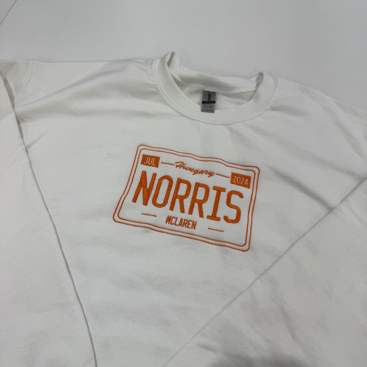 Lando Norris Hungary License Plate Sweatshirt (Pre-made Clearance)