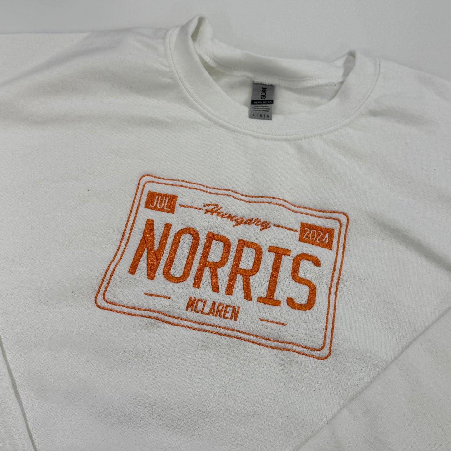 Lando Norris Hungary License Plate Sweatshirt (Pre-made Clearance)