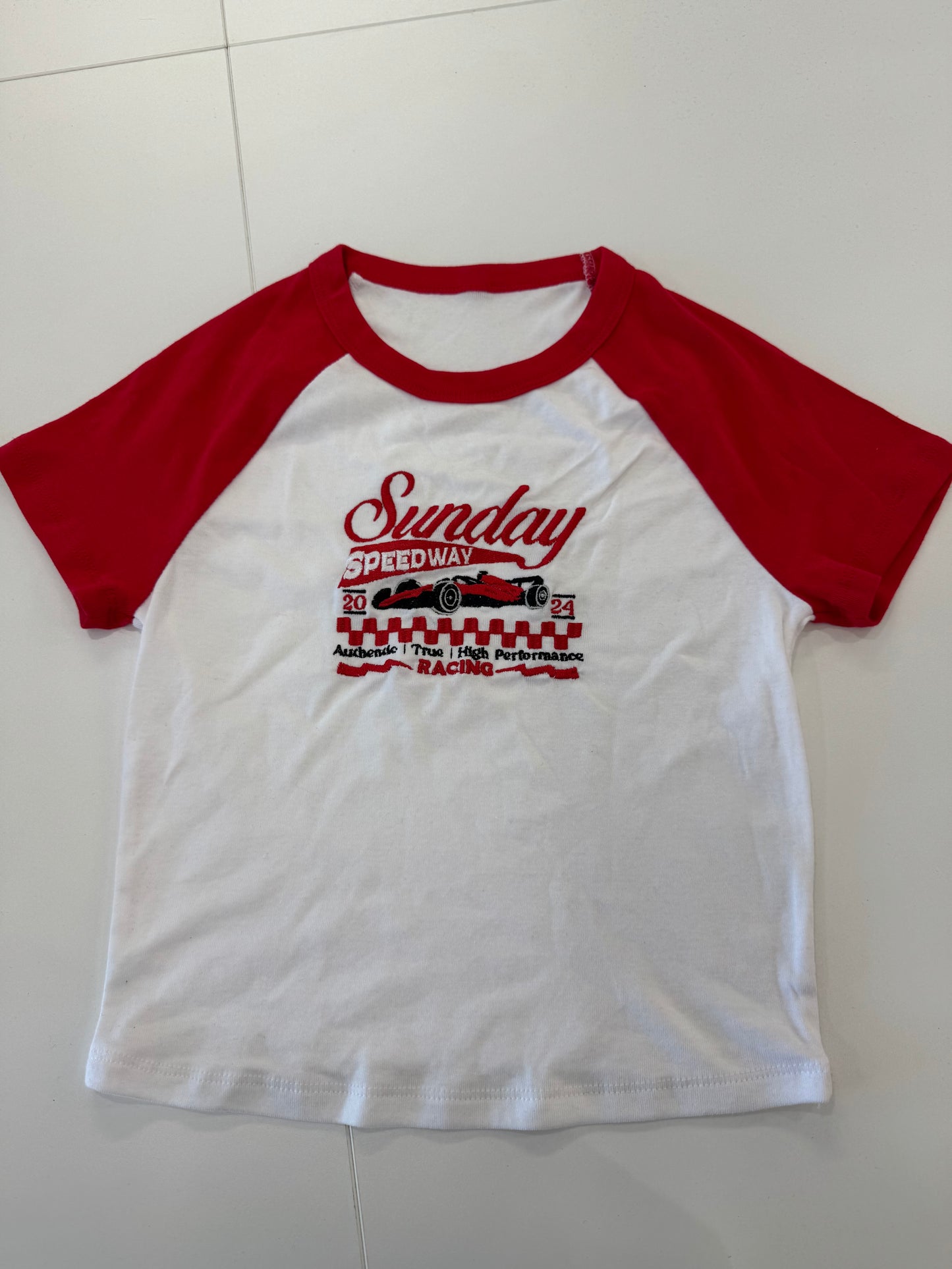 Sunday Speedway Raglan T-Shirt (Pre-Made Clearance)