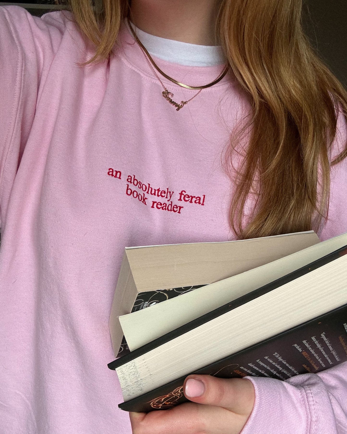 An Absolutely Feral Book Reader Embroidered Sweatshirt
