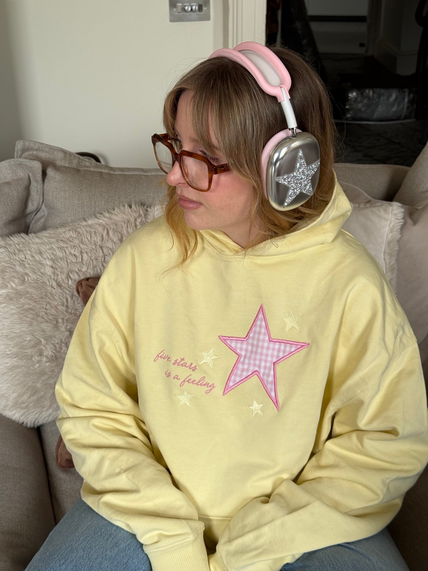 Five Stars is a Feeling Embroidered Hoodie