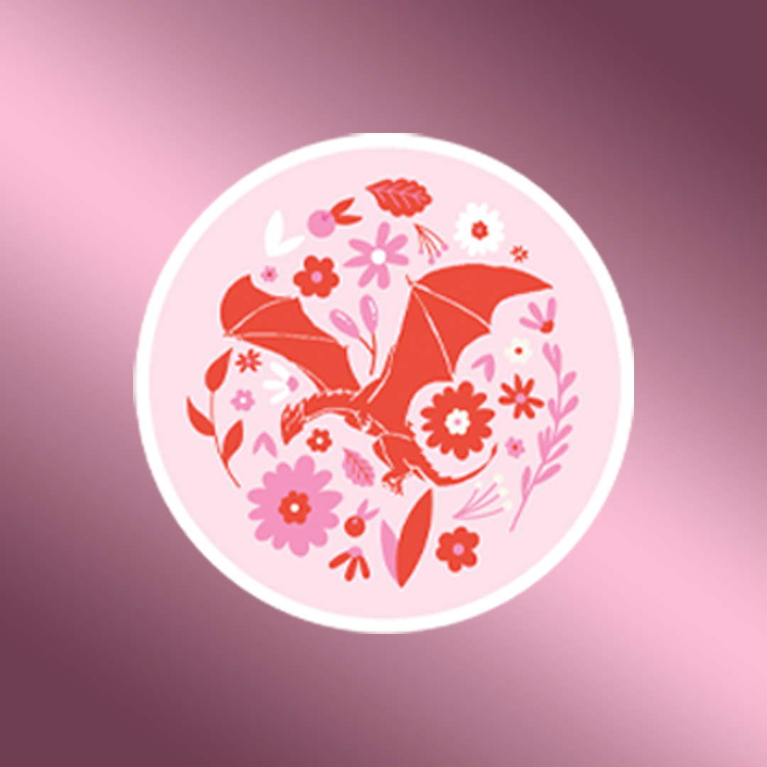 Floral Dragon Sticker
