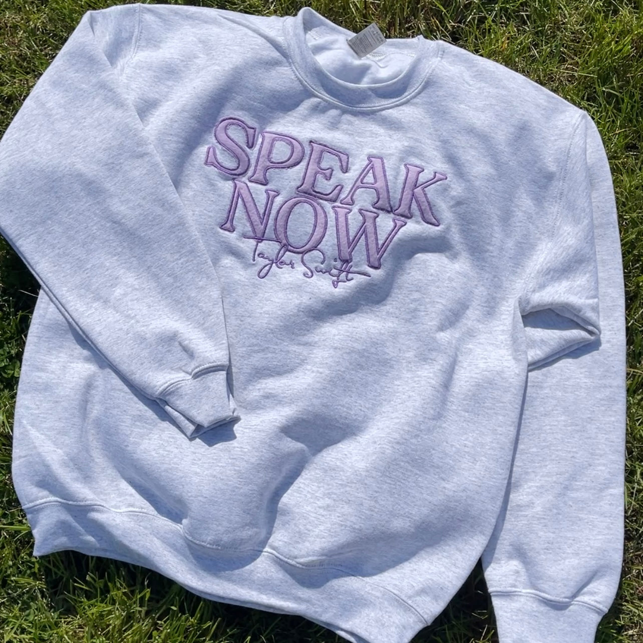 Speak Now Embroidered Sweatshirt with custom colours – NEmbroideries