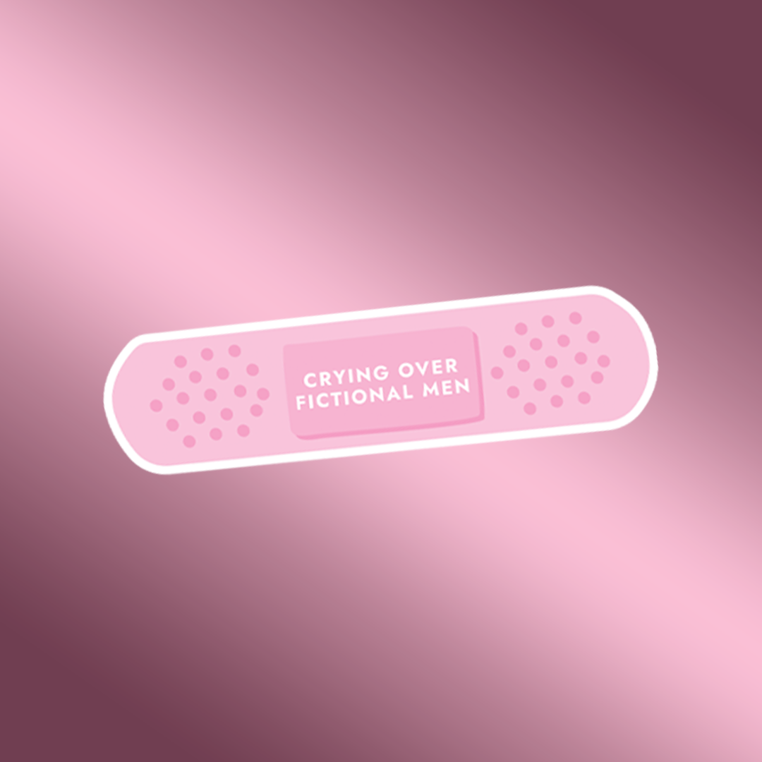 Crying over fictional men plaster Sticker