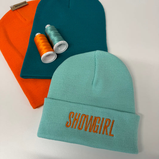 Showgirl Embroidered Beanie