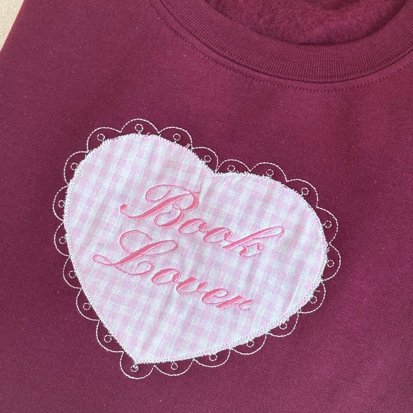 Book Lover Embroideried Sweatshirt (Pre-made Clearance)