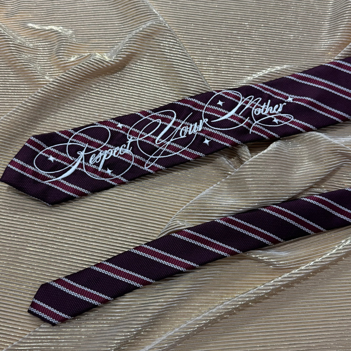 Respect your mother Pre-made Embroidered Tie