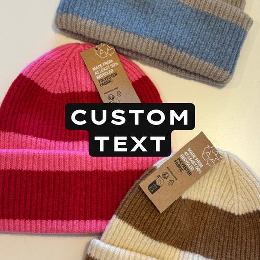 Custom Text Striped Embroidered Beanie