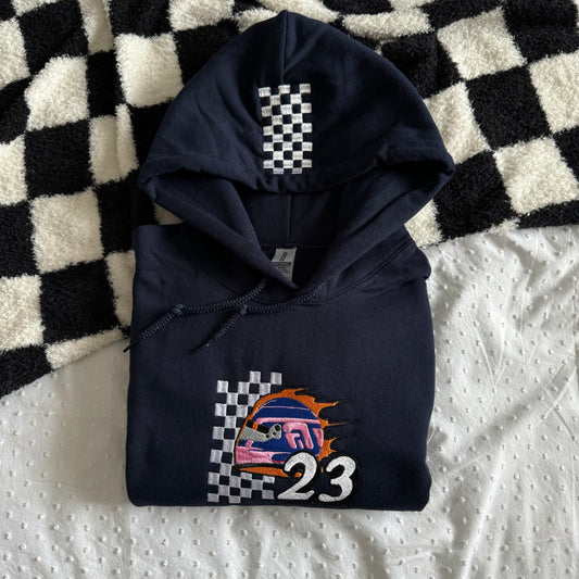 Alex Albon Helmet Embroidered Hoodie