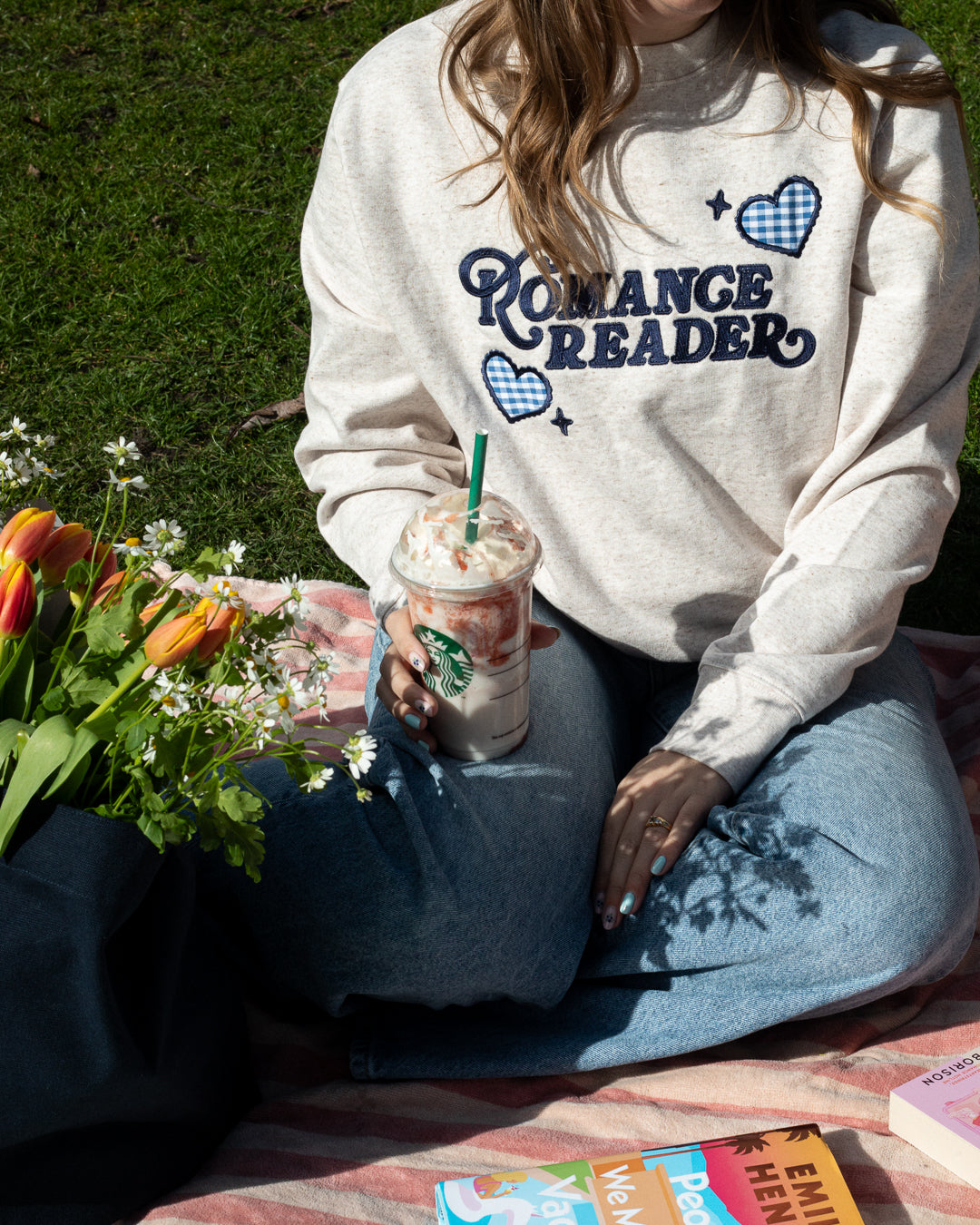 Romance Reader Embroidered Sweatshirt