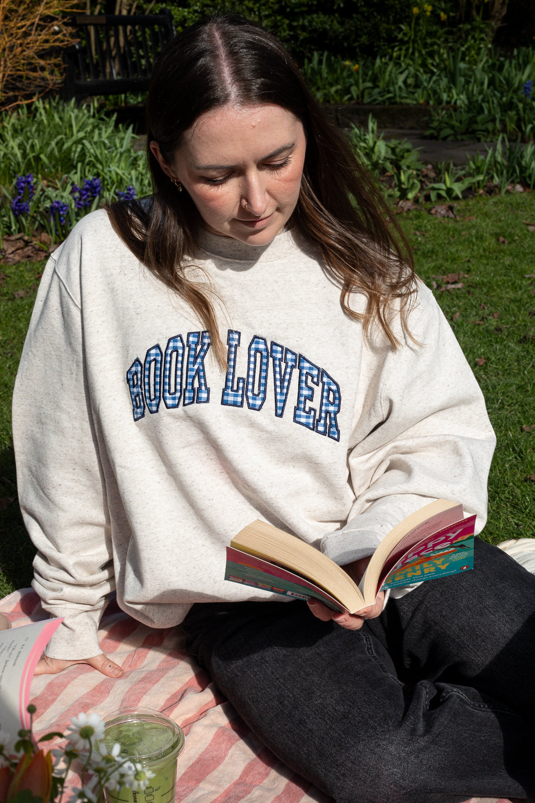 Book Lover Embroidered Sweatshirt