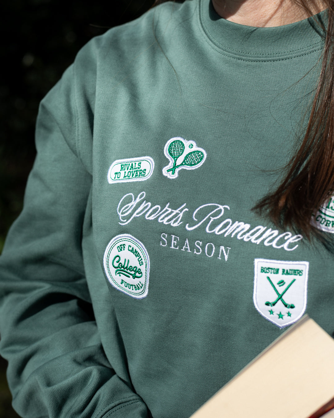 Sports Romance Patchwork Embroidered Sweatshirt