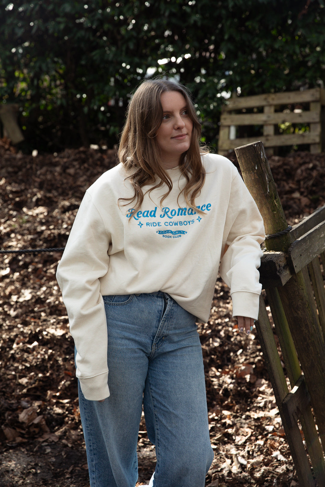 Read Romance Ride Cowboys Embroidered Sweatshirt