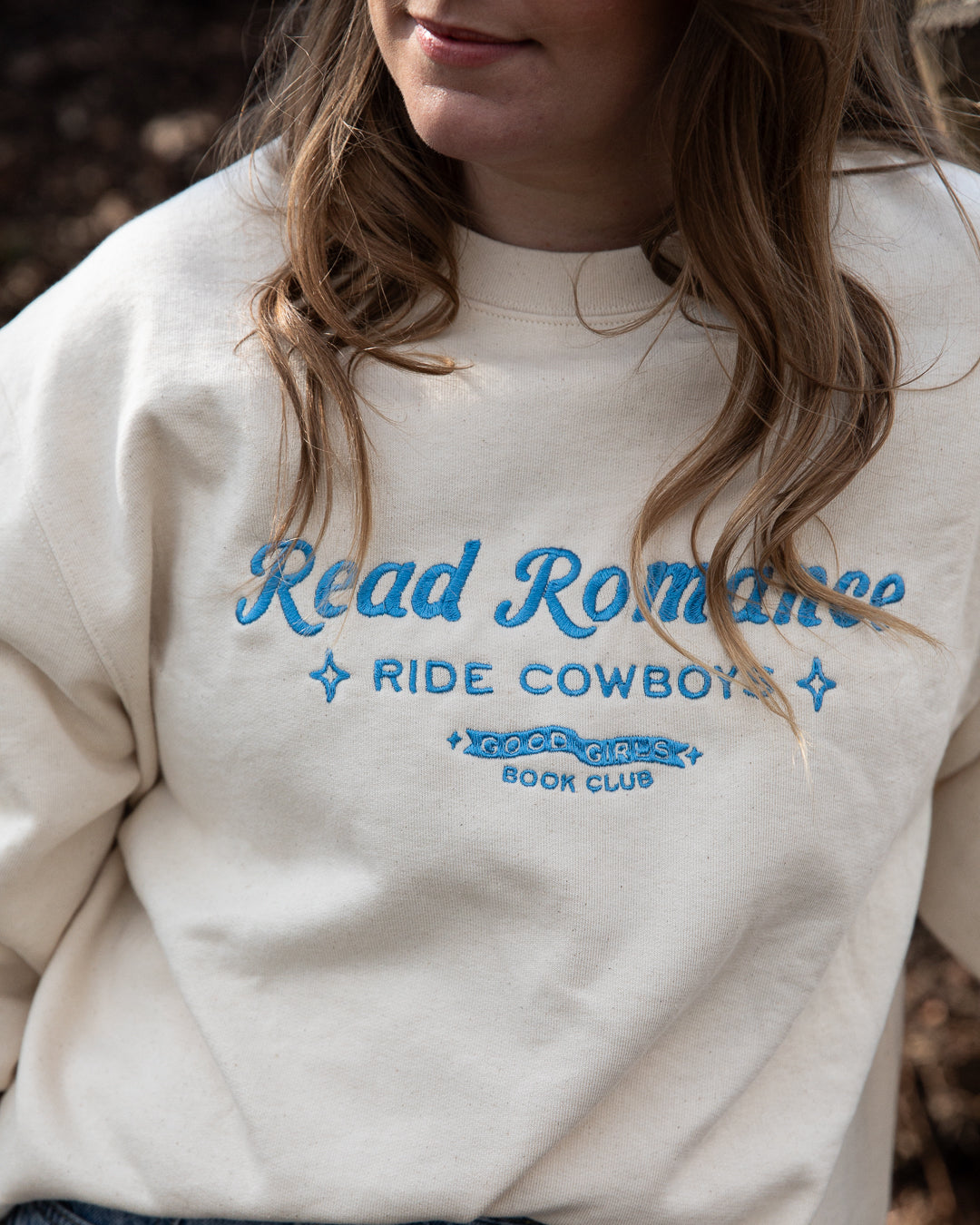 Read Romance Ride Cowboys Embroidered Sweatshirt