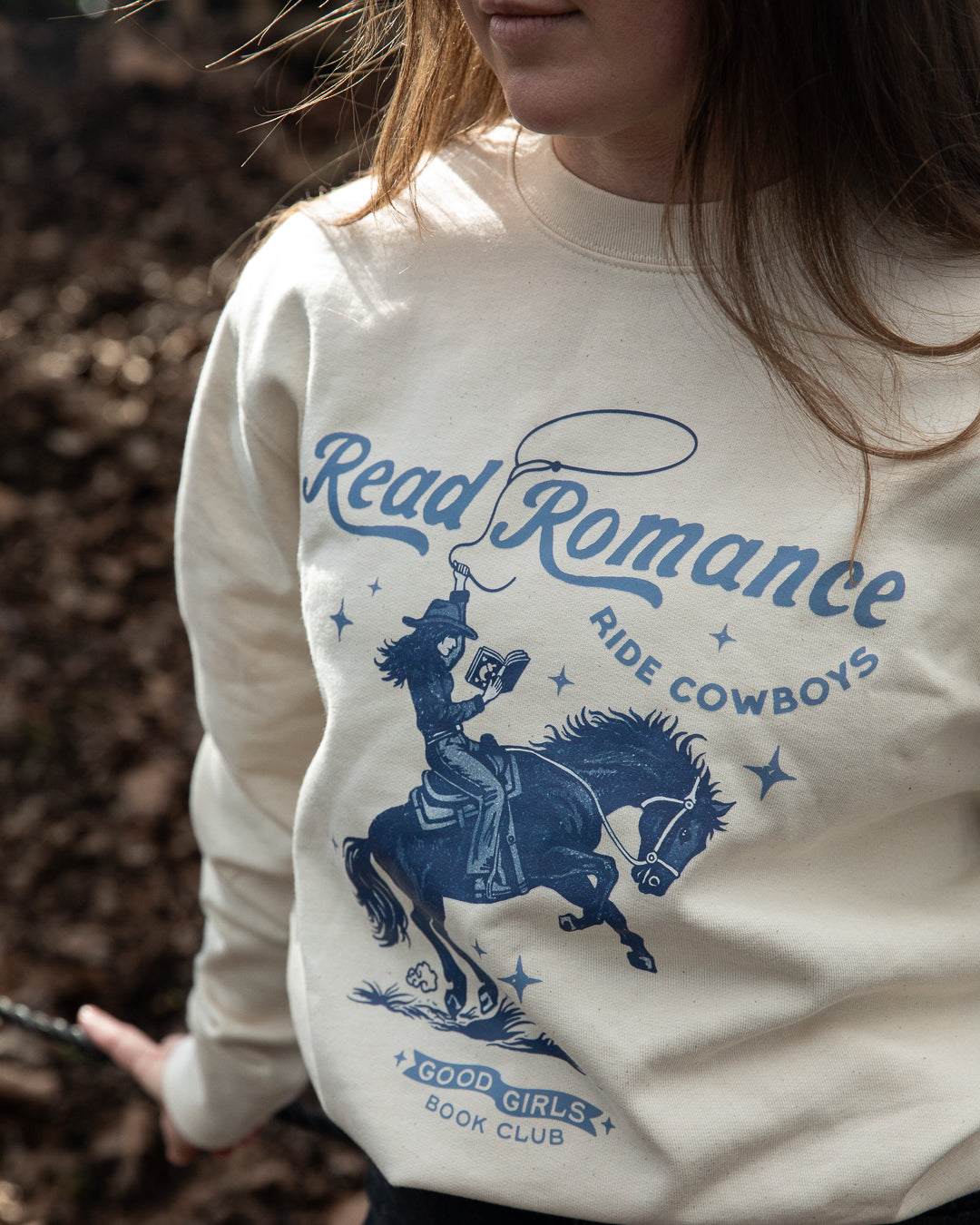 Read Romance Ride Cowboys Printed Sweatshirt