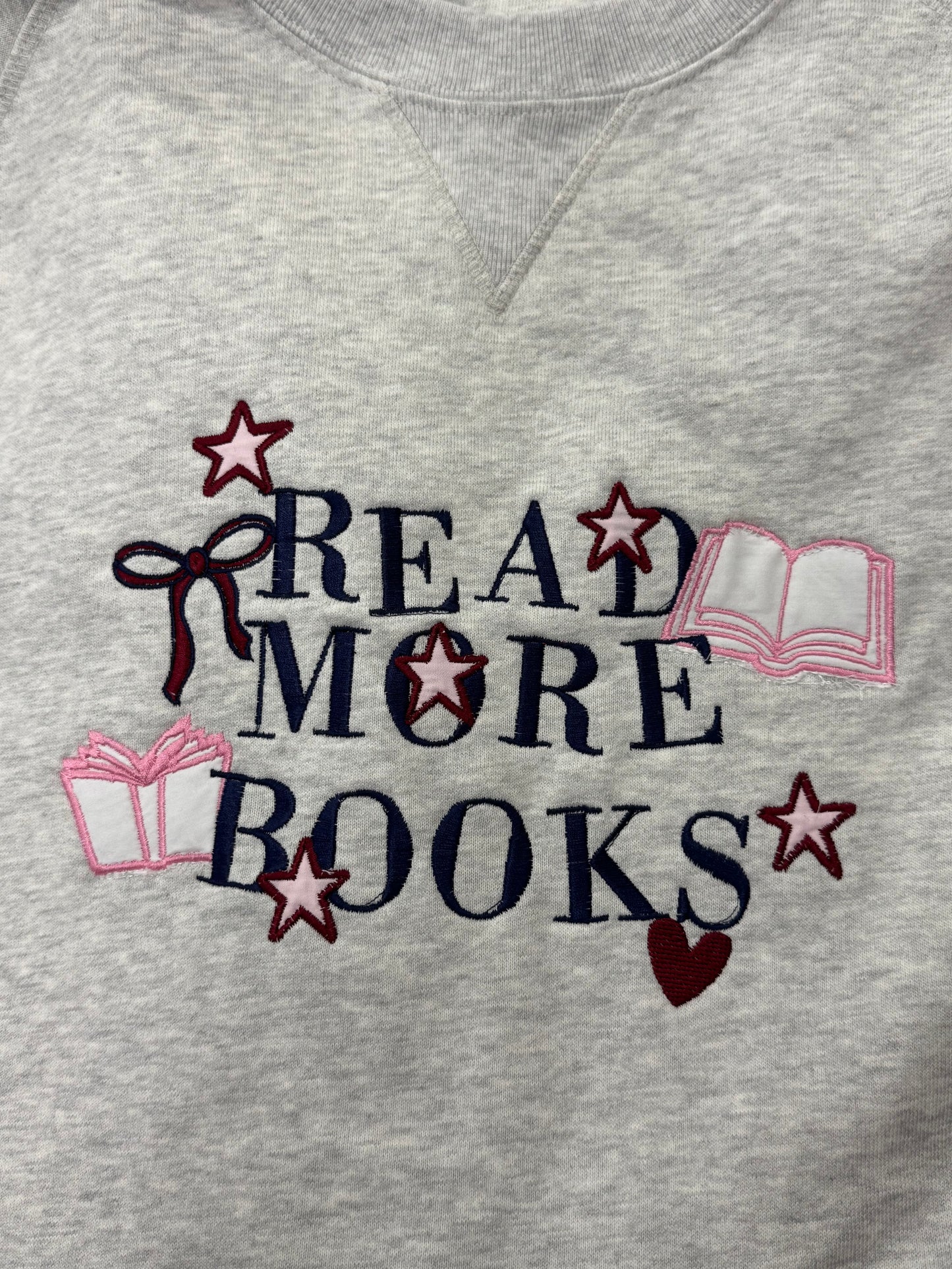 *SAMPLE SALE* Read More Books Embroidered Patchwork Sweatshirt