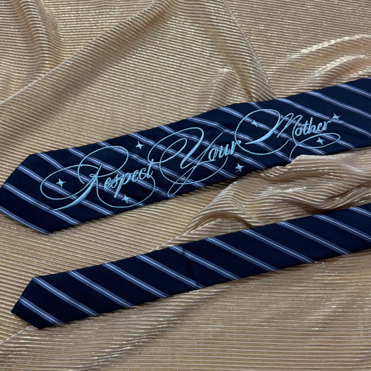 Respect your mother Pre-made Embroidered Tie