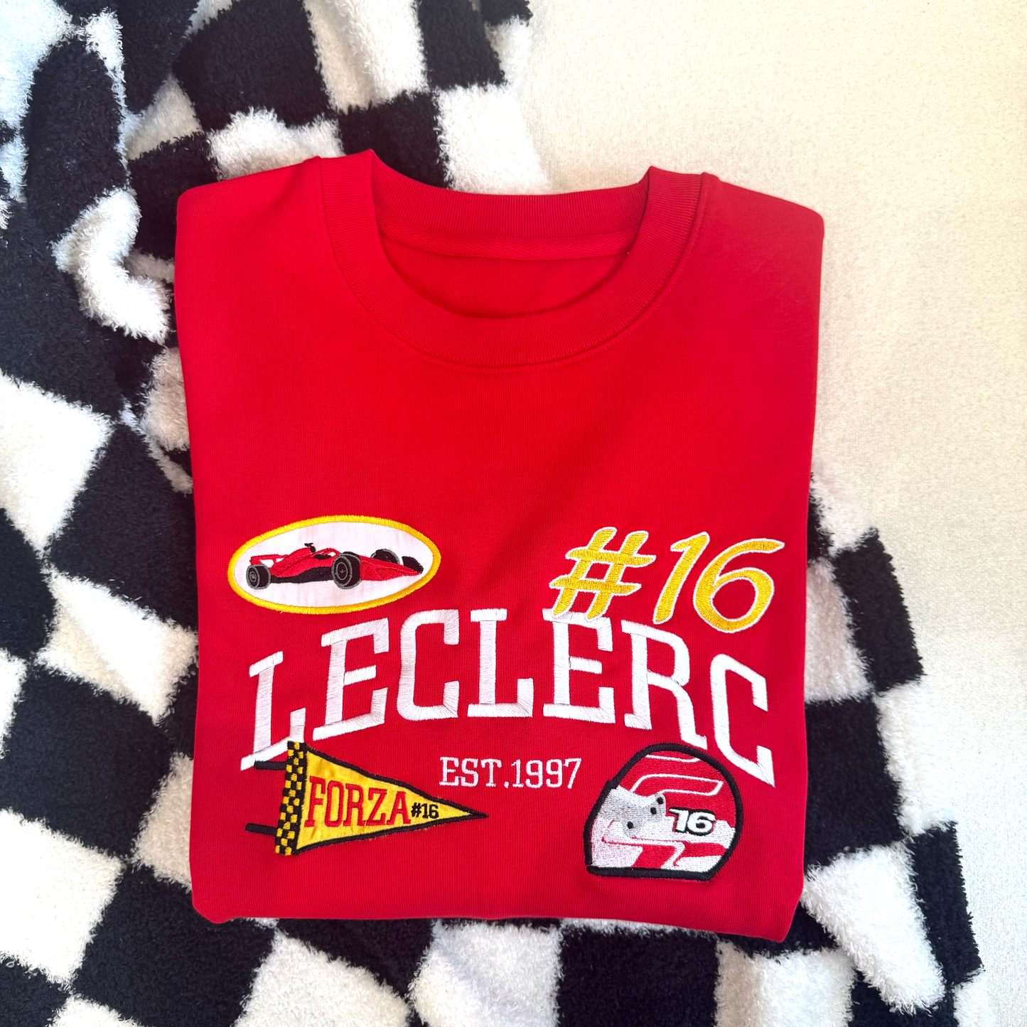 Charles Leclerc Patchwork Embroidered Sweatshirt