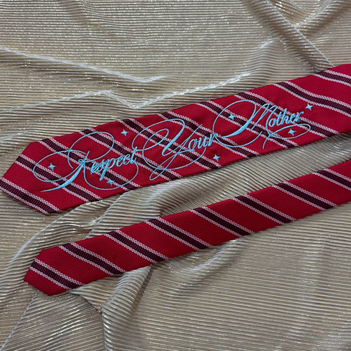 Respect Your Mother Pre-made Embroidered Tie