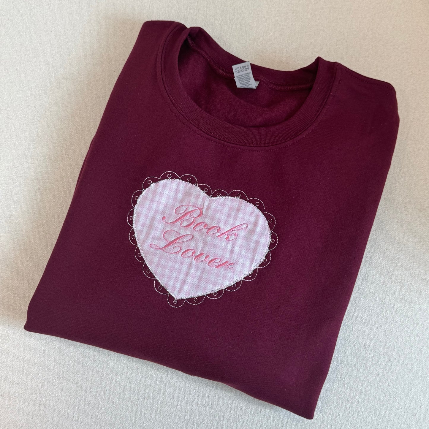 Book Lover Embroideried Sweatshirt (Pre-made Clearance)