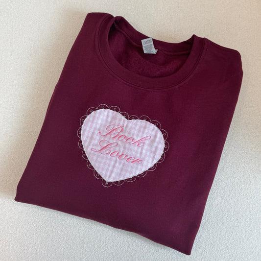 Book Lover Embroideried Sweatshirt (Pre-made Clearance)