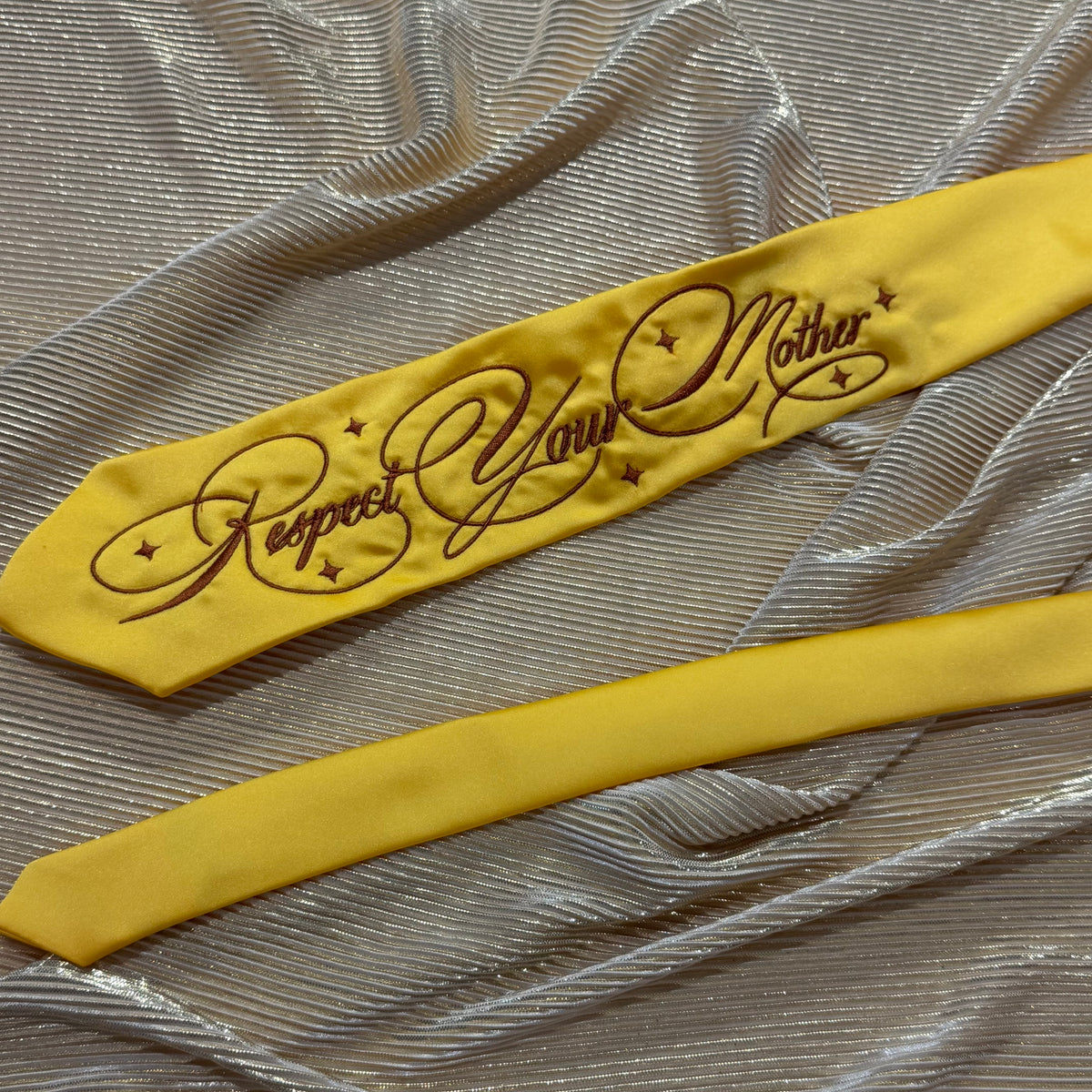 Respect your mother Pre-made Embroidered Tie