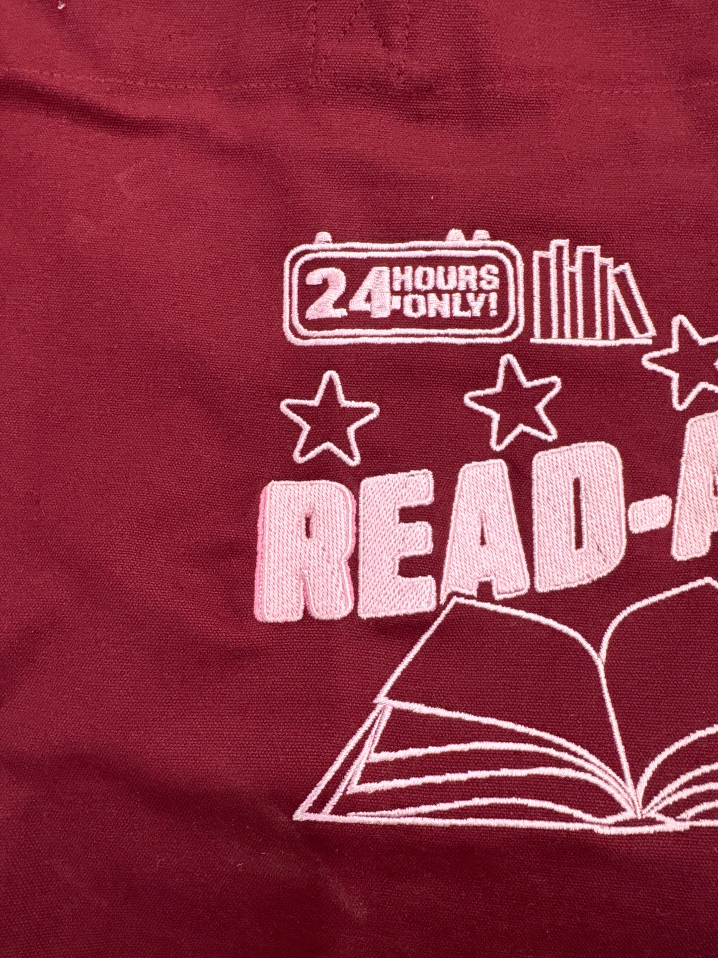 *SAMPLE SALE* Read-a-thon Embroidered Tote Bag