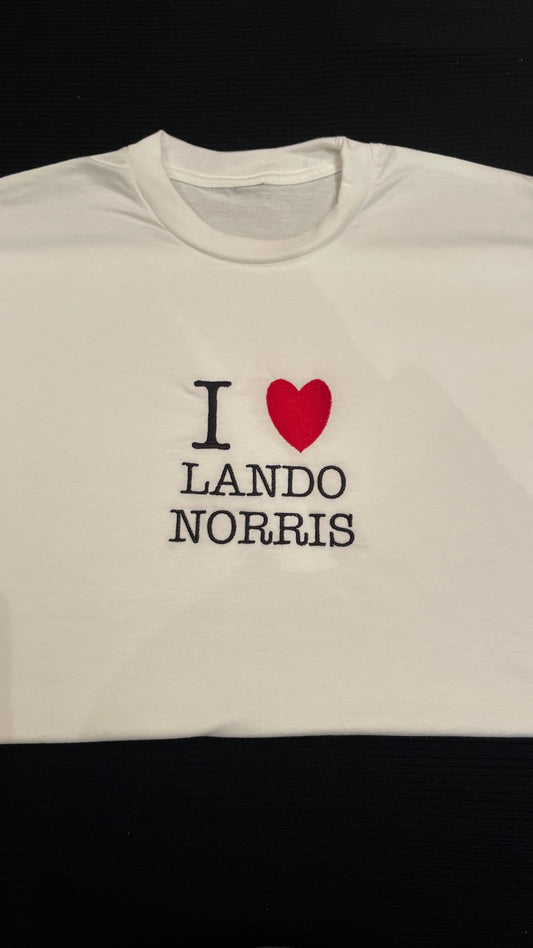 I ❤️ Lando Norris Embroidered T-shirt