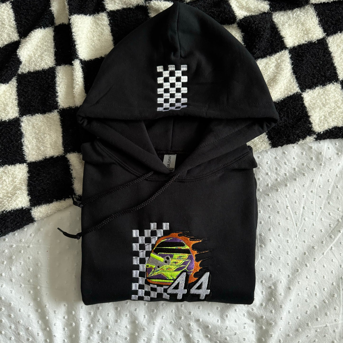 Lewis Hamilton Helmet Embroidered Hoodie