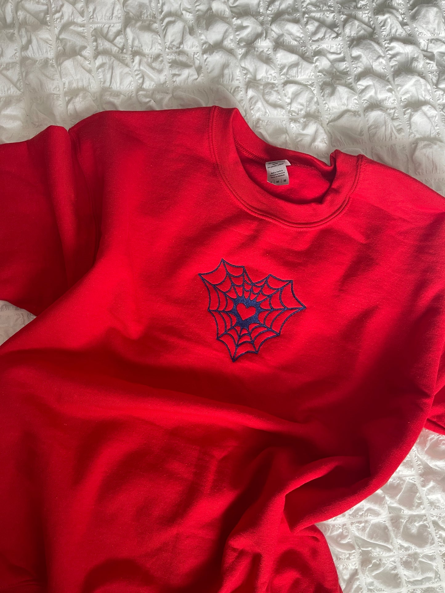 Heart Web Embroidered Sweatshirt