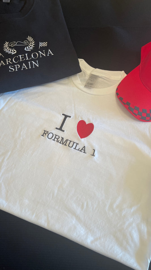 I ❤️ Formula 1 Embroidered T-shirt