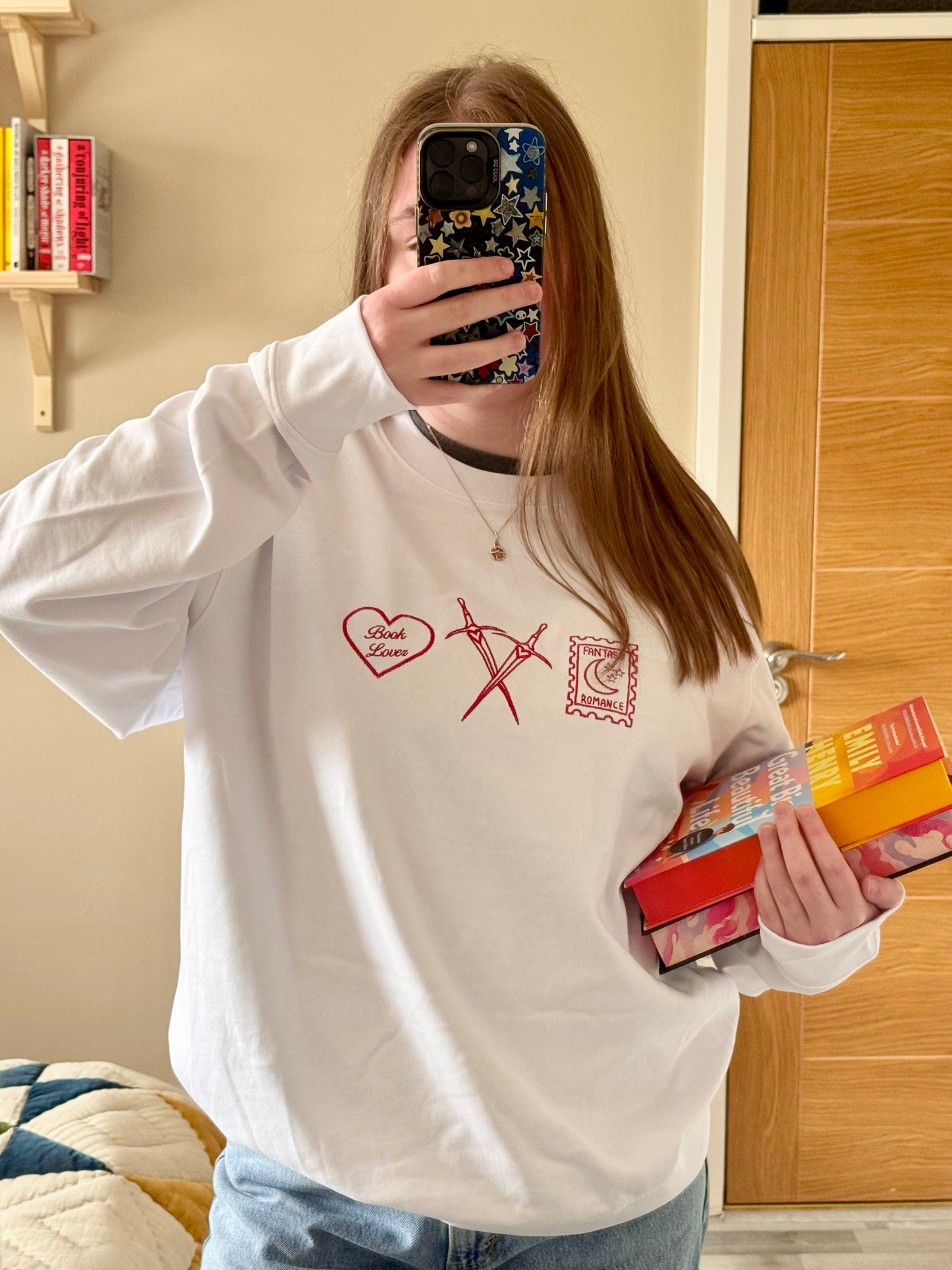 Sticker Embroidered Sweatshirt