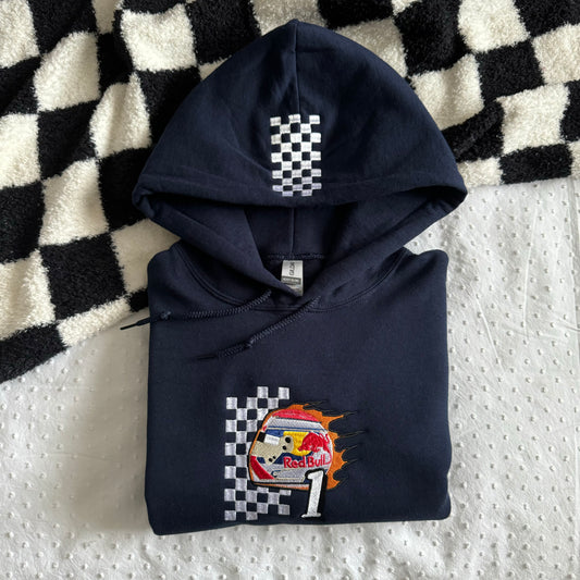 Max Verstappen Helmet Embroidered Hoodie