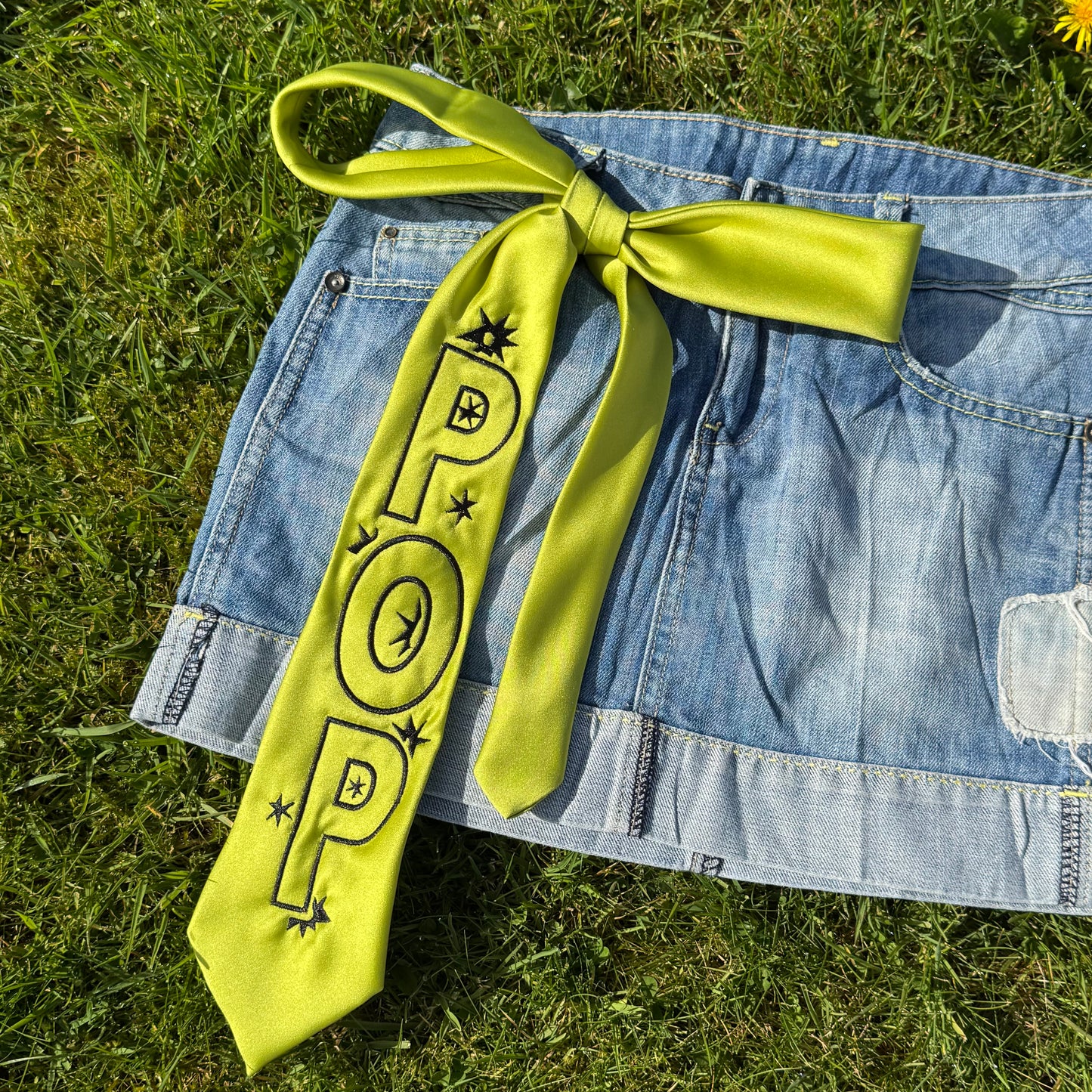 Embroidered POP Tie Belt