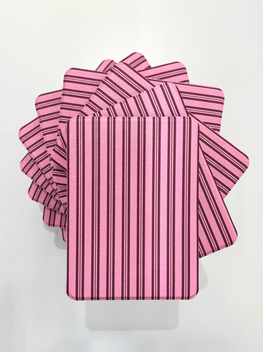Pink & Burgundy Striped Kindle Case