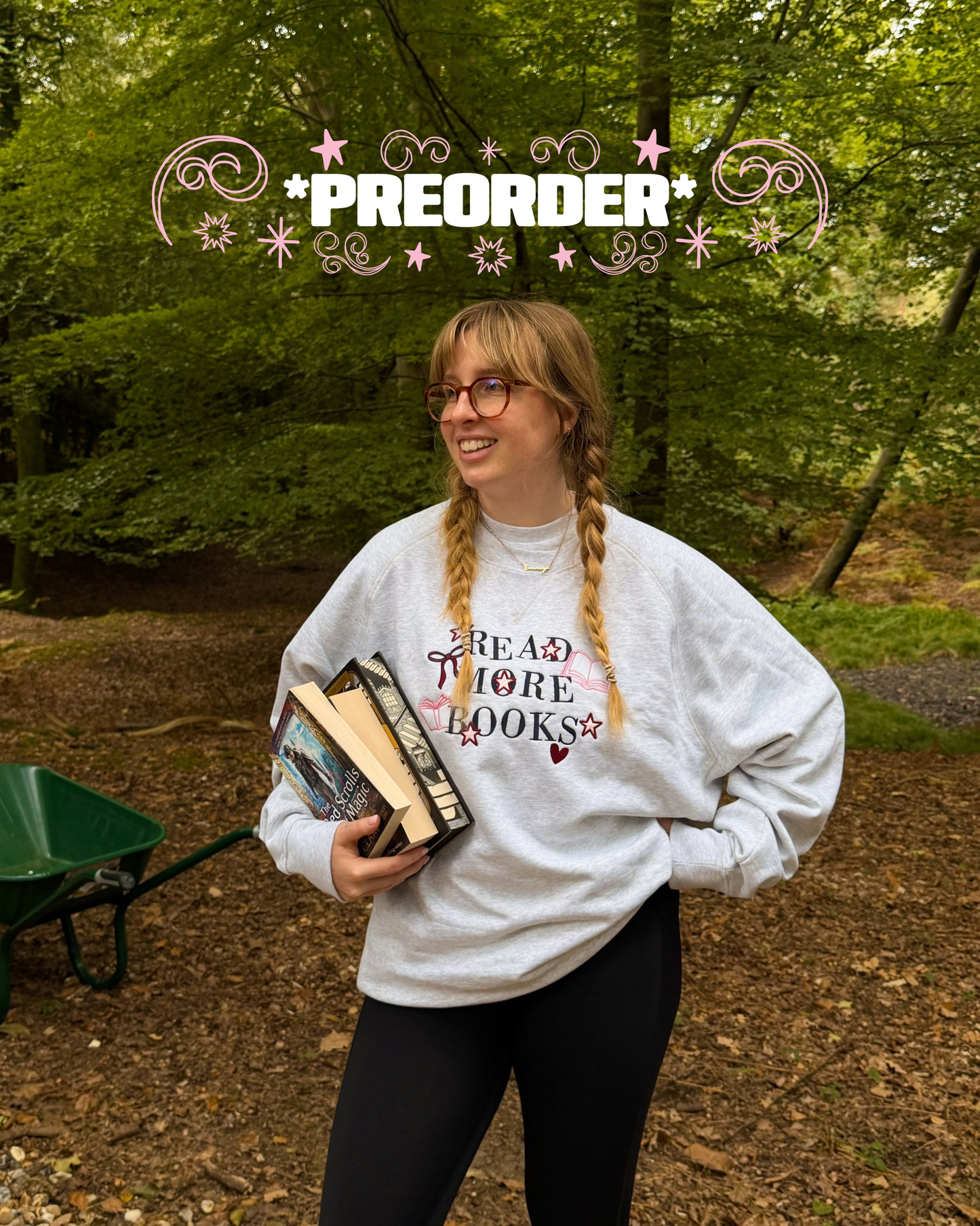 *PREORDER* Read More Books Embroidered Patchwork Sweatshirt