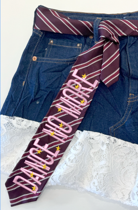 Embroidered Dance No More Tie Belt