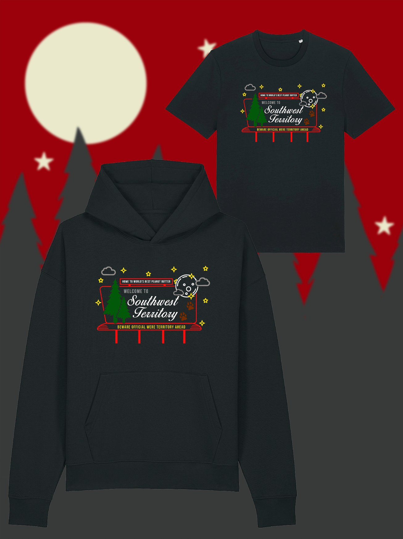 Welcome to Southwest Territory Embroidered Hoodie and T-shirt