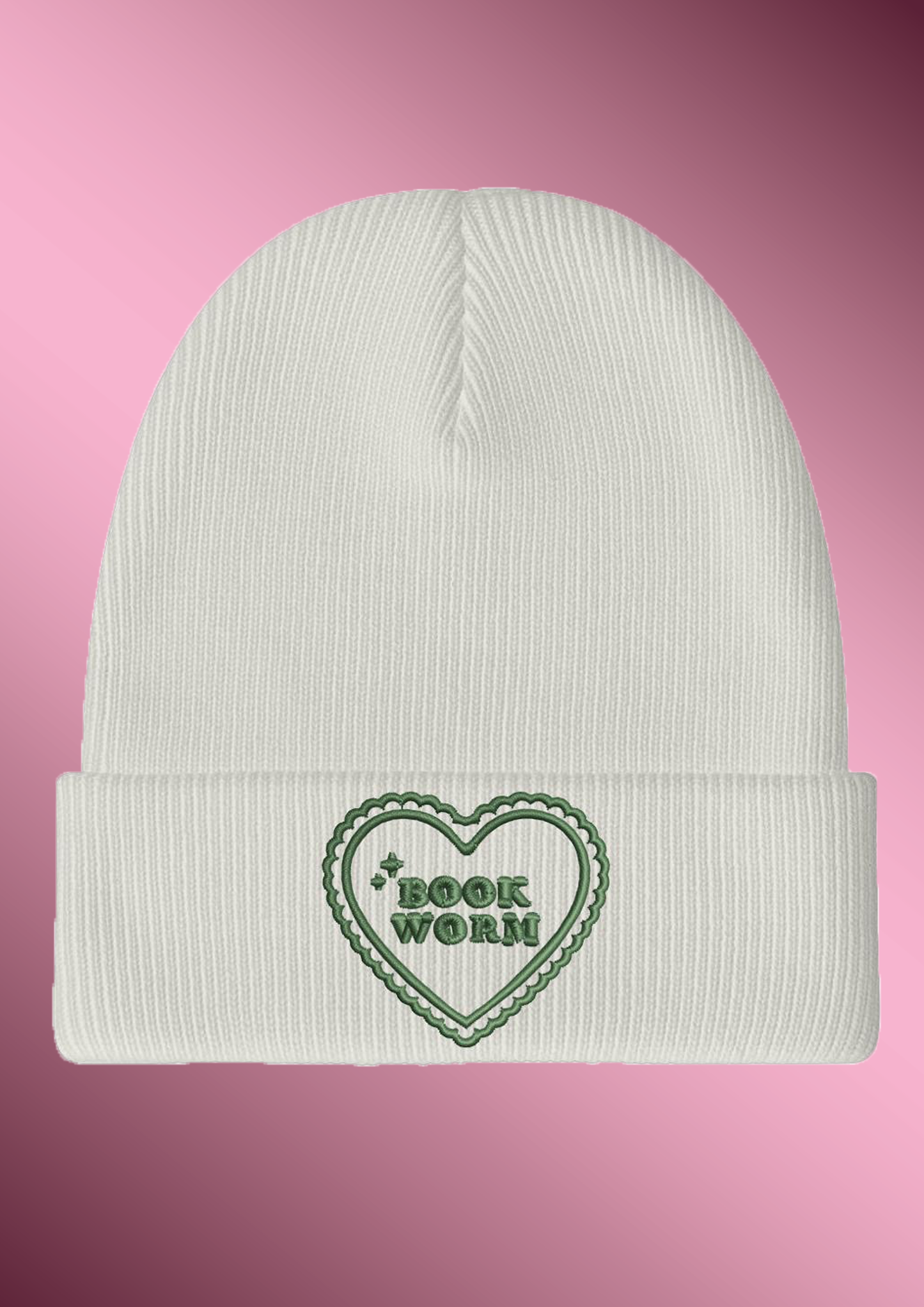 Book Worm Embroidered Beanie