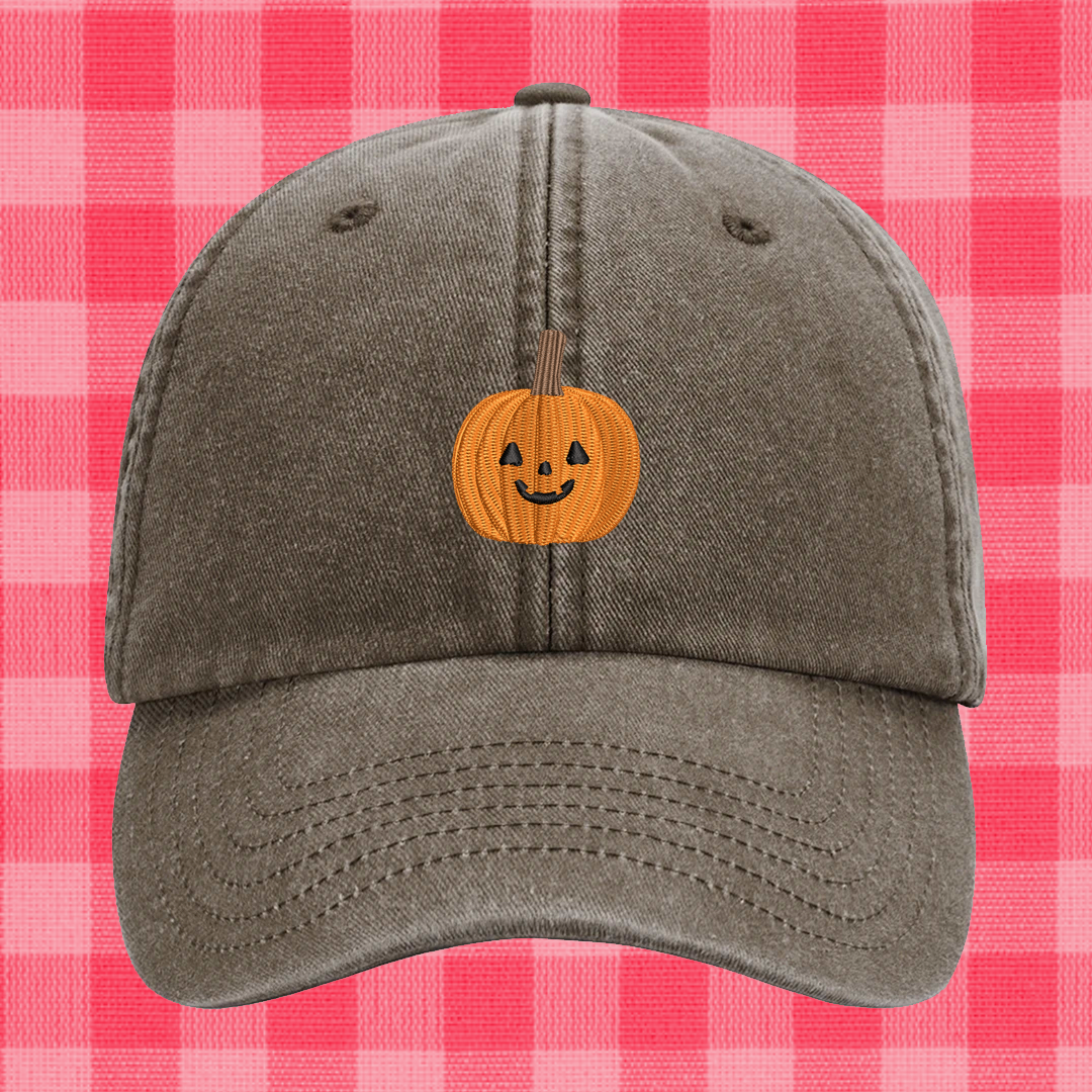 Pumpkin Embroidered Cap