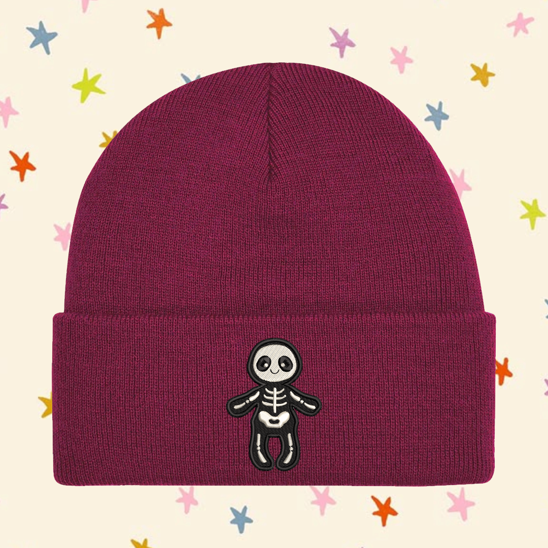 Skeleton Embroidered Beanie