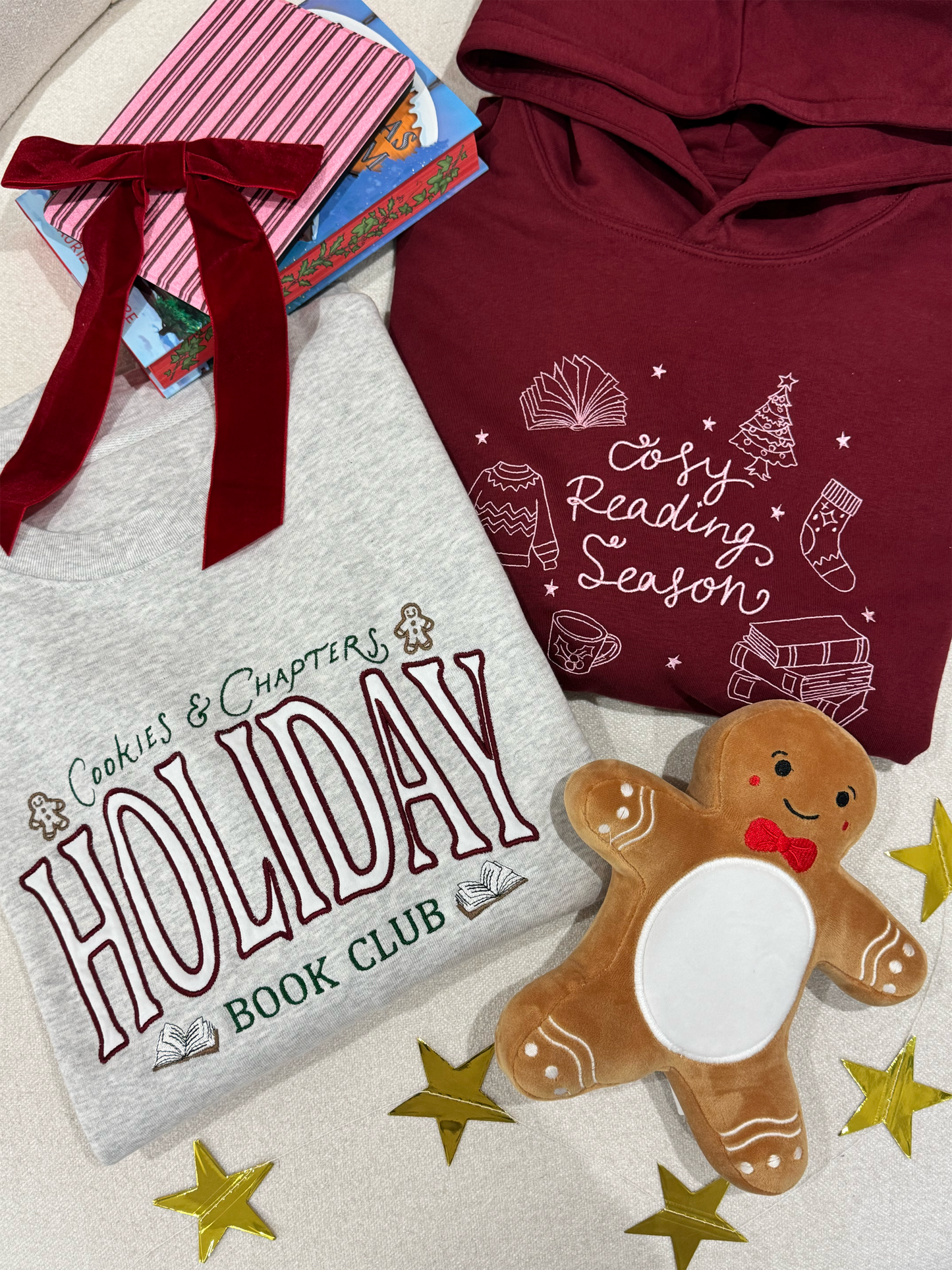 Cosy Reading Season Embroidered Lightweight Hoodie