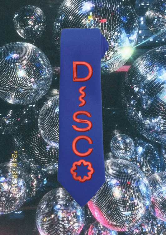 Embroidered Disco Tie Belt