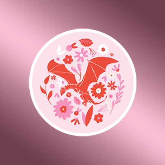 Floral Dragon Sticker