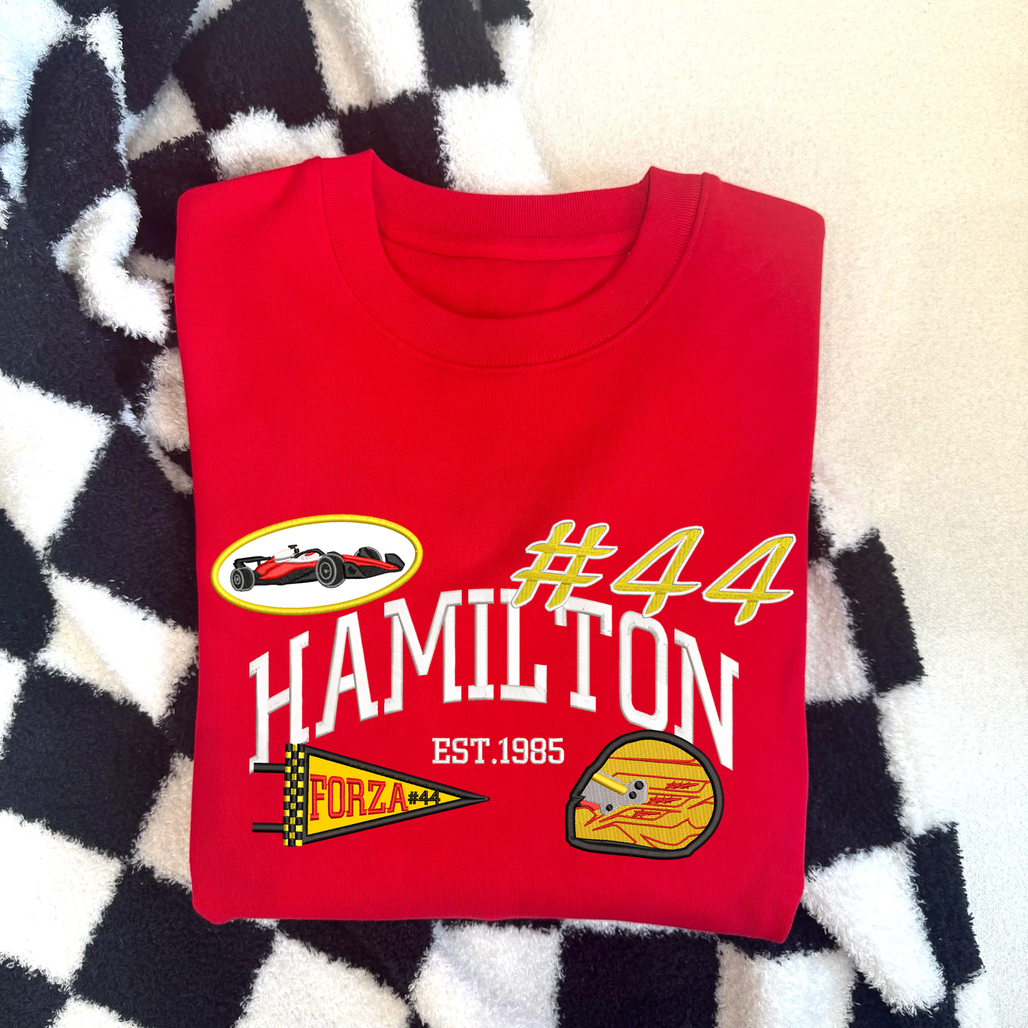 Lewis Hamilton Patchwork Embroidered Sweatshirt