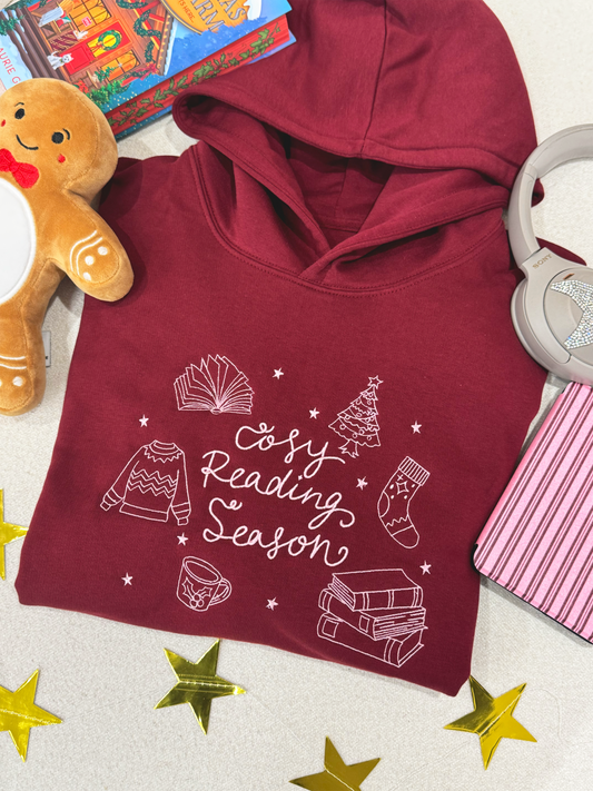 Cosy Reading Season Embroidered Lightweight Hoodie
