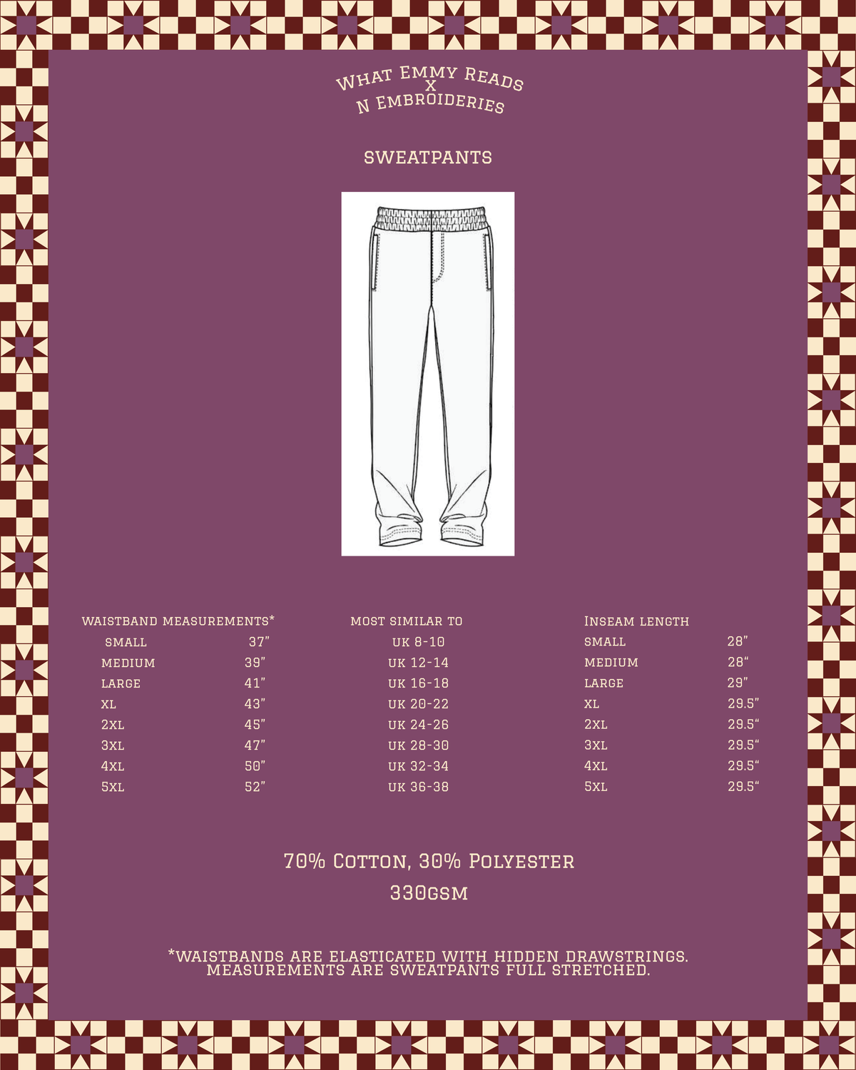 Five Star Feeling Embroidered Sweatpants